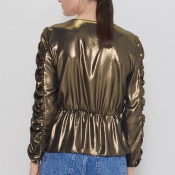 Zara Metallic Top With Gathering - Picture 4 of 4